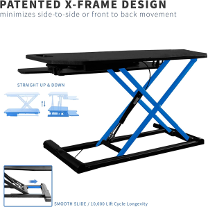 VIVO Extra Wide Corner Height Adjustable 38 Inch Stand up Desk Converter, Sit Stand Tabletop Dual Monitor and Laptop Riser Workstation, Black, DESK-V000KL