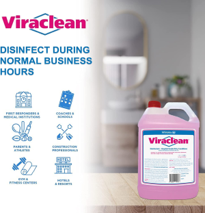 Whiteley Corporation Viraclean All Purpose Disinfectant Cleaner – Kills 99.9% of Germs and Eliminates Odors -Cleansmart Hospital Grade Disinfectant of Viruses and Bacteria,Tga Registered, 5L