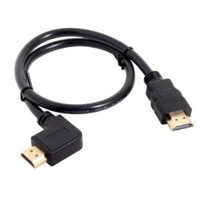 JSER 90 Degree Left Angled Type HDMI 1.4 Male to HDMI Male Cable Support 3D & Ethernet 50Cm (Left Angle)