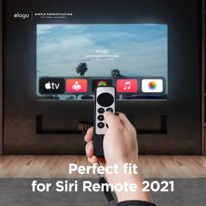 Elago R1 Case Compatible with Apple TV 4K Siri Remote 3Rd Generation(2022) and 2Nd Generation(2021)-Magnet Technology, Lanyard Included, Heavy Shock Absorption, Drop Protection (Black)