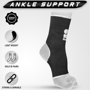 Stealth Sports Ankle Support Wraps – Muay Thai Ankle Sleeves for Martial Arts, Gym – Durable and Reliable Boxing Gear – Ankle Wraps Guard for Kick Boxing, MMA & Combat Sports (S/M)