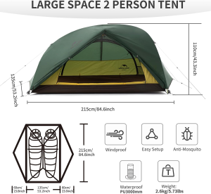 Naturehike Tent Star-River Double Layer Ultralight 2 Person Backpacking Tent