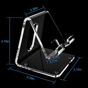 Acrylic Cell Phone Stand, Portable Phone Holder, Clear Phhone Stand for Desk, Compatible with Phone 12 Pro Max Mini 11 Xr 8 plus SE, Switch, Android Smartphone, Pad, Tablet, Desk Accessories