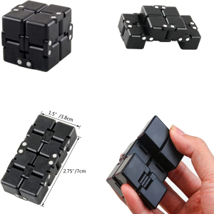 ZCOINS Infinity Cube 2 Pack Fidget Toy Stress Relieve Toys (2 Pack-Office White&Black)