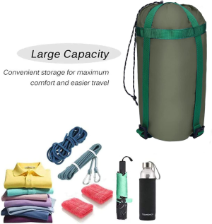 MOPHOEXII Compression Sack，10L Compression Stuff Sack, Water-Resistant & Ultralight Sleeping Bag Stuff Sack – Space Saving Gear for Camping, Hiking, Backpacking