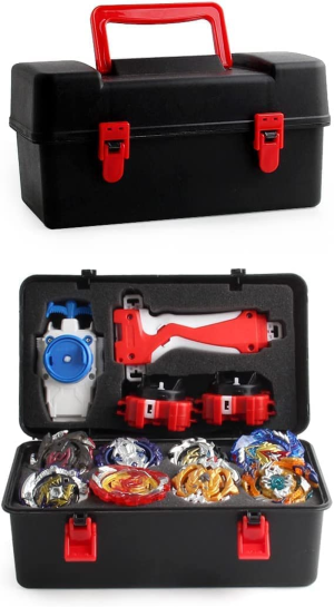 B-Qtech Bey Battling Top Burst 12 New Gyros Top, Evolution Burst Top with Golden Sword & Storage Organizer Carrying Case Box