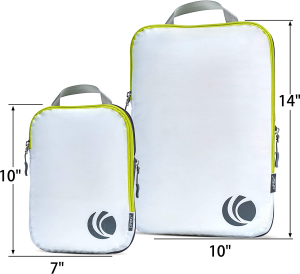 Cipway Compression Packing Cubes for Travel-Expandable Luggage Organizer Set Pack More in Less Space,Travel Gear Accessories (White 3Pcs)