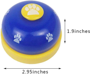 (2 Pack) Pet Doorbells, Proxima Direct Metal Bell Dog Training Bell,Puppy Door Bell for Potty Training & Communication Device with Clear Ring Paw Size Button for Doggie Cats (Blue+Red)