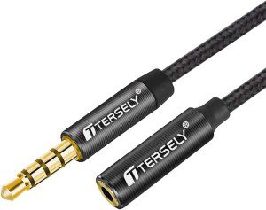 T Tersely 3.5Mm Gold-Plated 1M/3.3FT Audio MIC 4-Pole TRRS Extension Cable Aux Cord, [1 Pack] Nylon Braided Male to Female for Headphones,Car Home Stereos,Speaker,Ipod,Samsung,Sony,Tablets & More