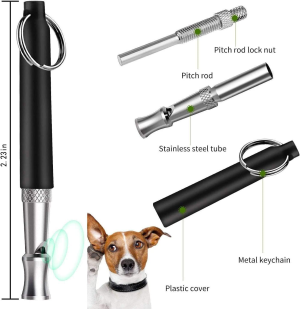 Dog Whistle, 2 Pack Professional Ultrasonic Dog Whistle to Stop Barking, Recall Training, Dog Whistles Training to Stop Barking Control Devices for Neighbors Dog, with Black Lanyard