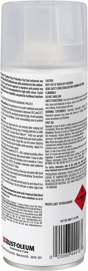 Rust-Oleum Chalked Ultra Matte Spray Paint, Clear Top Coat, 340 G