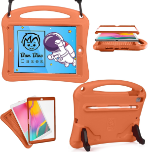 Bam Bino Space Suit Case for Ipad Air 1/ Ipad Air 2 Case for Kids, Ipad 5Th/ Ipad 6Th Generation Case for Kids, Ipad Pro 9.7 | Protective Screen Guard, Shoulder Strap, Pencil Holder, Eco-Mailer