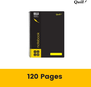 Quill, Q Series, Notebook, 70Gsm, PP, A4, 120 Pages, Black