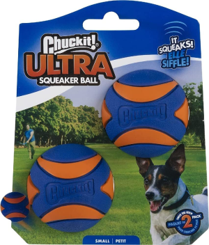 Chuckit! 52070 Ultra Squeaker Ball, Blue & Orange, Small