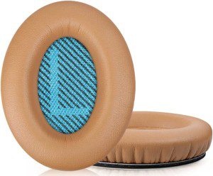 Jalpolat® Replacement Ear Pads Cushions for Bose Quiet Comfort 35 (QC35), Quietcomfort 35 II (QC35 II) Headphones, – Earpads Compatible with QC35 & 35 Ii / QC45 / QC25 / QC15 / QC2 / AE2 / Ae2I / AE2W / Soundlink & Soundtrue – Comfortable Memory Foam, Soft & Long Lasting (Khaki)