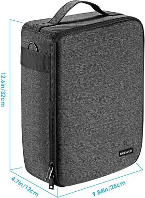 Neewer NW140S Waterproof Camera and Lens Storage Carrying Case, 8.7X5.9X12.6 Inches/22X15X32 Centimeters Soft Padded Bag for Canon Nikon Sony DSLR, 4 Lens or Flash, Trigger, Battery Accessories