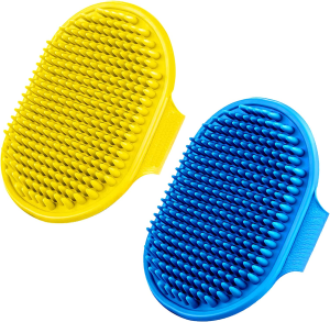 Dog Brush & Cat Brush,2 Pack Grooming Pet Shampoo Brush,With Adjustable Ring Handle Slicker Dog Grooming Brush, Suitable for Long Short Haired Pet