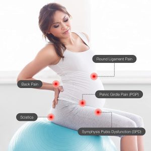 BABYGO Birthing Ball Pregnancy Maternity Labor & Yoga Ball + Our 100 Page Pregnancy Book, Exercise, Birth & Recovery Plan, Anti-Burst Eco Friendly Material, Includes Pump 65Cm, 75Cm
