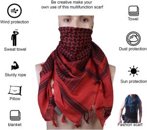 Shemagh Scarf Men & Women Tactical 100% Cotton Military Head Neck Wrap Shawl Motorcycle Hiking Paintball Face Mask 42”X42”