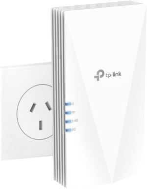 Tp-Link AX1500 Dual Band Wi-Fi 6 Range Extender, Broadband/Wi-Fi Extender, Wi-Fi Booster/Hotspot with 1 Gigabit Port, Built-In Access Point Mode, Onemesh Supported (RE500X) AU Version