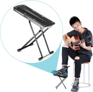 Neewer Extra Sturdy Guitar Foot Rest Made of Solid Iron, Provides Six Easily Adjusted Height Positions, Excellent Stability with Rubber End Caps and Non-Slip Rubber Pad