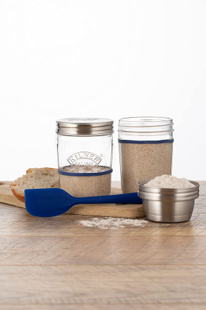 Kilner Sourdough Starter Set, 350 Ml Capacity, Clear