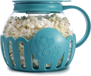 Ecolution Patented Micro-Pop Microwave Popcorn Popper with Temperature Safe Glass, 3-In-1 Lid Measures Kernels and Melts Butter, Made without BPA, Dishwasher Safe, 3-Quart, Yellow