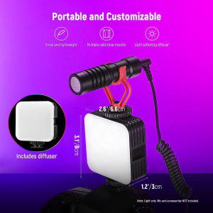 NEEWER Magnetic RGB Video Light, 360° Full Color RGB61 LED Camera Light with 3 Cold Shoe Mounts/Cri 97+/20 Scene Modes/2500K-8500K/2000Mah Rechargeable Portable Photography Selfie Light