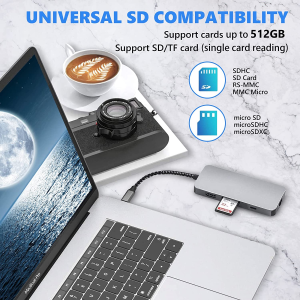 USB C Hub 8 In1 with 4K HDMI Adapter, 1000Mbps Ethernet Port, 100W PD Charging, SD 3.0 & TF 3.0 Card Reader, USB 3.0 & USB 2.0 Port for USB-C Laptop and Type C Device