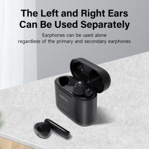 Nokia Essential E3101 Wireless Earbuds, Bluetooth 5.1, Fully Wireless Earphones, Bluetooth, ENC Noise Reduction, Hands-Free Calling, Left and Right Separation, up to 20 Hrs Music Playback, Black