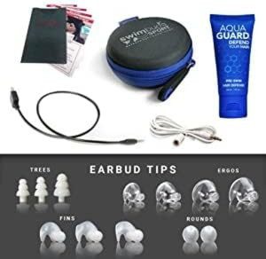 Waterproof 8 GB SYRYN Swimbuds Flip Bundle for Swimming with Music | Drag and Drop MP3, AAC, M4A, FLAC Using PC or Mac (No Apple Music, Spotify, or Other Streaming Services)