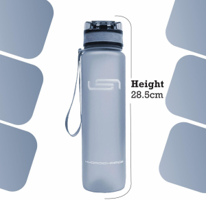 USM Durable Water Bottle, Leakproof Sport Flask with Fast Flow for Rapid Hydration, BPA Free USA Tritan Material Drink Bottle for Fitness Cycling, Gym Camping Outdoor Sports Kids Travel (Grey)