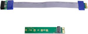 Xiwai NGFF M-Key NVME AHCI SSD to PCI-E 3.0 1X X1 Vertical Adapter with Cable Male to Female Extension