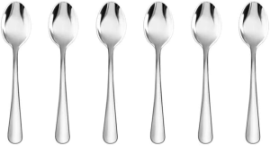 LGNTXDC 6-Piece Demitasse Espresso Spoons, 4-Inch Small Tea Spoon Premium Quality Stainless Steel Mini Tiny Little Coffee Teaspoon Scoop for Daily Use