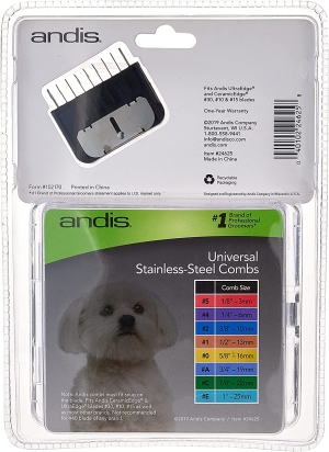 Andis Universal Stainless Steel Clipper Blade Comb 8 Piece Set