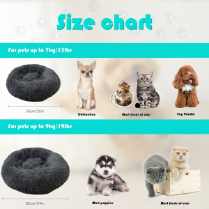 Stormhero Dog Bed Calming Pet Bed, anti Anxiety Cozy Pet Bed Plush Cuddler Soft Puppy Sofa, Cat Cushion Machine Donut anti Anxiety Pet Cushion for Cat, Puppy, Medium Pet, 60Cm, Grey