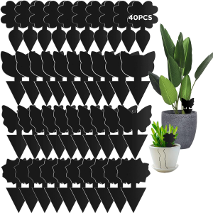 40 PCS Sticky Traps, Geeric Sticky Fruit Fly and Plant Gnat Bug Traps for Indoor/Outdoor Use, Dual-Sided Black Sticky Traps Insect Catcher for White Flies, Mosquitos, Fungus Gnats, Flying Insects