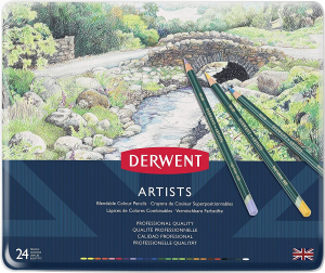 Derwent Artists Colouring Pencils, Drawing & Colouring, Set of 24, Professional Quality, Ideal for Layering & Blending, 32093