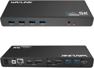 WAVLINK Universal USB-C&USB 3.0 Laptop Docking Station with Single 5K/ Dual 4K Video Outputs,Support for Specific Windows,Xp and Mac OS(2 DP,2 Hdmi,Lan,Audio,6 USB 3.0 Port)-Not Support Charging PC