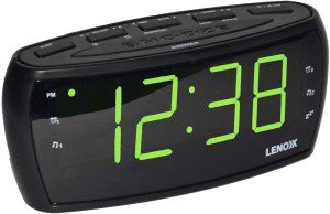 Lenoxx Large Number Clock Radio, Black