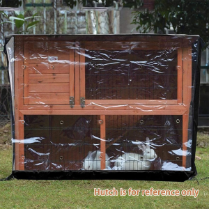 J&C Hutch House Double Decker Hutch Cover Black Dust-Proof Outdoor Double Bunny Rabbit Hutch Cage Cover Full Protection for outside Guinea Pig Cage 4Ft(No Hutch, 122X50X105Cm)