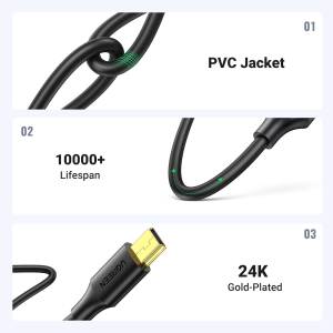 UGREEN Mini USB Cable USB 2.0 Type a Male to Mini B 5-Pin Data Charging Cord for Gopro Hero 3+, PS3 Controller, Digital Camera, Dash Cam, MP3 Player, GPS Receiver, Garmin Nuvi GPS, Satnav, Pdas 3M