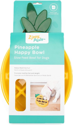 Zippypaws Happy Bowl Slow Feeder – Pineapple 20X33Cm, 1 Count (Pack of 1)