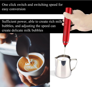 DELM Rechargeable Milk Frother Handheld Foam Maker with Stainless Whisk for Cappuccino, Latte, Bulletproof Coffee, Keto Diet, Protein Powder, Matcha