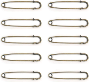 Yitaocity 10Pcs 4” 10Cm Extra Large Safety Pins Metal Heavy Duty Blanket Pins for Jewelry Crafts (Bronze)