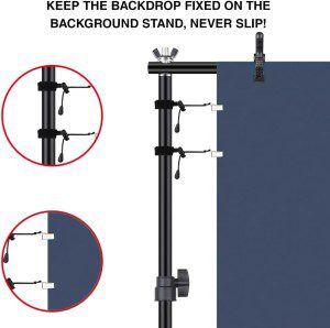 Backdrop Stand, Heorryn 8.5 X 10Ft Background Stand Adjustable Photography Muslin Background Support System Stand for Photo Video Studio