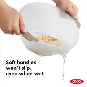 OXO 11166900 Good Grips Rice and Grain Washing Colander White 15.4 X 23.3 X 13.9 Cm