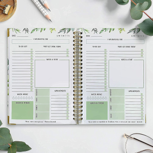 Simplified Greenery to Do List Notebook – Beautiful Daily Planner Easily Organizes Your Daily Tasks and Boosts Productivity – the Perfect Journal and Undated Office Supplies Notepad for Women