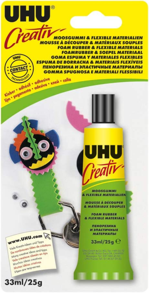 UHU Specialist Creativ’ Plastics and Miniatures Glue 33Ml – Card of 1, (33-47330)