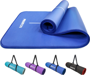 PROIRON Yoga Mat Eco Friendly NBR All-Purpose 10Mm Thick Non-Slip Exercise Mat High Density Anti-Tear Pilates Mat with Carrying Strap for Yoga Pilates and Gymnastics – 183Cm X 66Cm X 1Cm – 4 Colours(Only Official Brand : PROIRON)